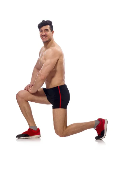 Hombre muscular aislado sobre el fondo blanco —  Fotos de Stock