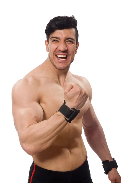 Muscular man isolated on the white background — Stock Photo, Image