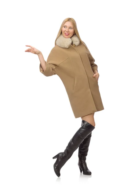 Blond hair girl in coat — Stock Photo, Image