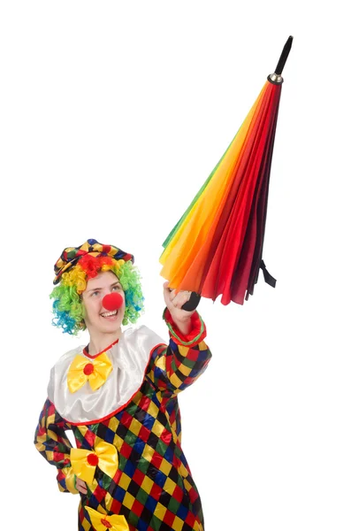 Clown mit Regenschirm — Stockfoto