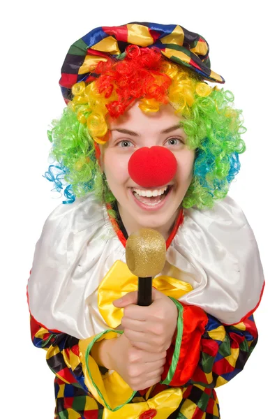 Clown med mic — Stockfoto