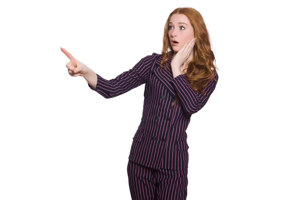 Девушка в полосатом ретро-костюме — стоковое фото