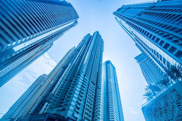 滨海区的迪拜摩天大楼 — 图库照片