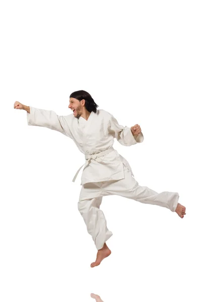 Karate fighter isolerade — Stockfoto