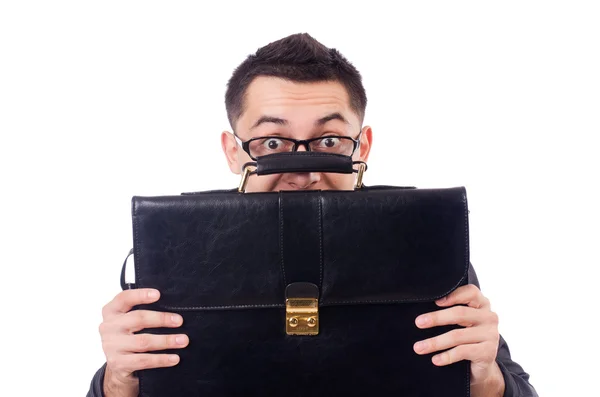 Young man holding briefcase — Stock Photo, Image