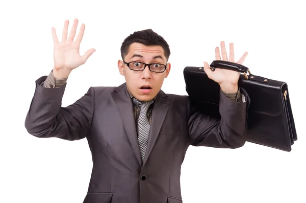 Young man holding briefcase — Stock Photo, Image