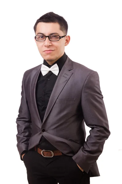 Junger Mann im grauen Anzug — Stockfoto