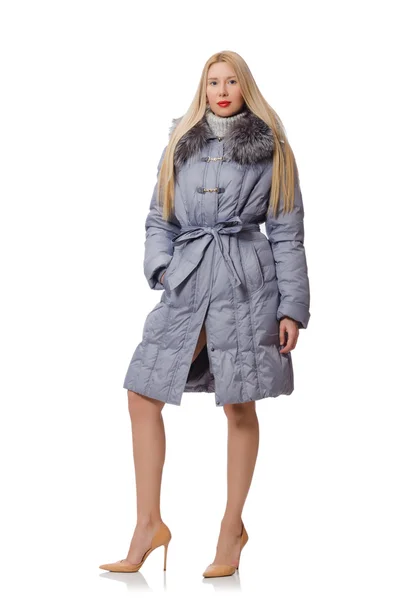 Mulher bonita em jaqueta cinza — Fotografia de Stock