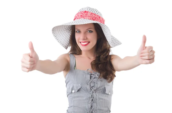 Young woman in hat — Stock Photo, Image