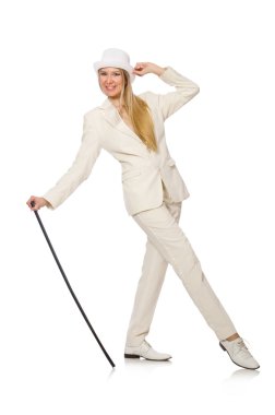 Baston ile sarışın kız