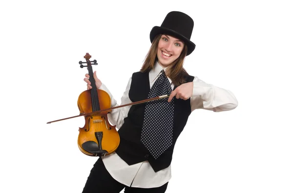 Woman violin player — Stock Photo, Image