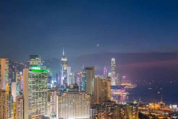 Veduta di Hong Kong durante le ore del tramonto — Foto Stock