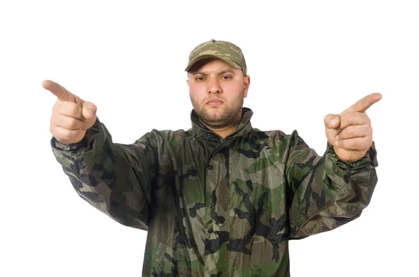 Férfi katona egyenruhában — Stock Fotó