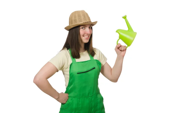 Mujer con lata de agua —  Fotos de Stock