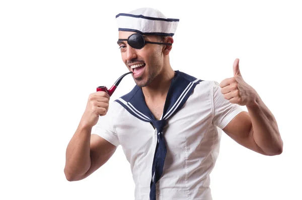 Sailor with smoking pipe — Stock Photo, Image