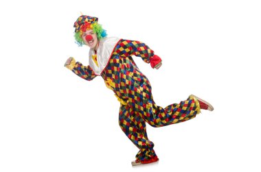 Beyaz arka planda soytarı izole edilmiş