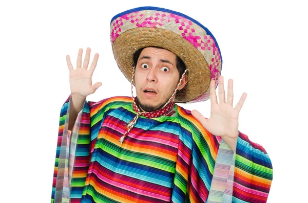 Vicces, mexikói viselése poncsó — Stock Fotó