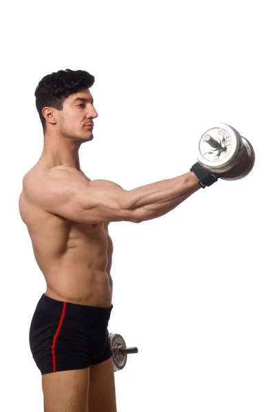 Muscular man isolated on the white background — Stock Photo, Image