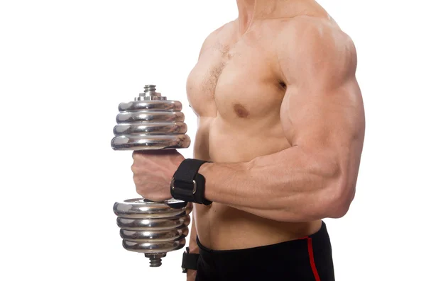 Hombre muscular aislado sobre el fondo blanco —  Fotos de Stock