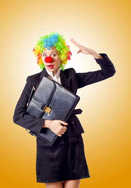 Clown donna in abito da lavoro — Foto Stock