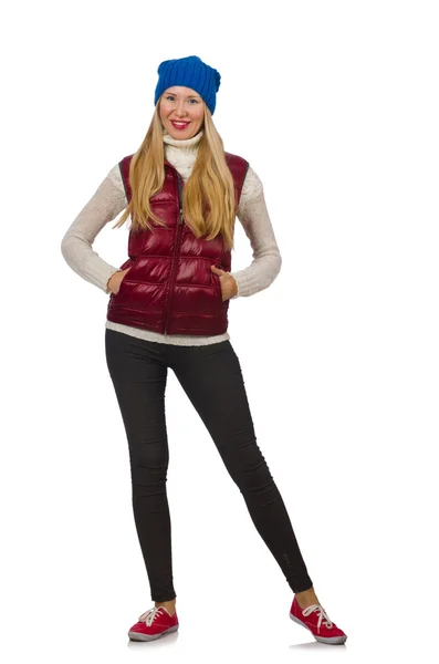 Capelli biondi ragazza in bordo gilet — Foto Stock