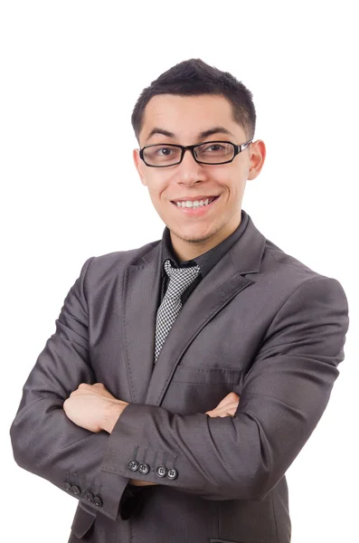 Jovem sorridente homem isolado no branco — Fotografia de Stock