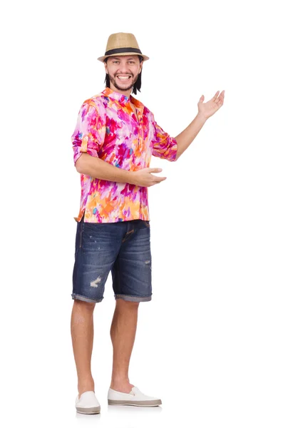 Funny tourist isolated on white — Stock Photo, Image