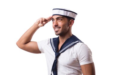 Beyaz arka plan üzerinde izole denizci