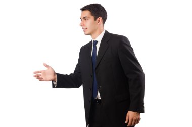 Beyaz izole zarif genç adam