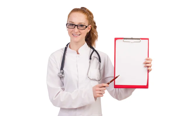 Pretty female doctor with stethoscope — Stock Photo, Image