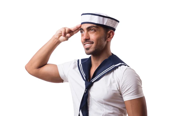 Marinheiro isolado no fundo branco — Fotografia de Stock
