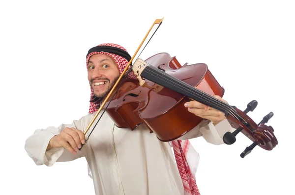 Homem árabe tocando instrumento musical — Fotografia de Stock