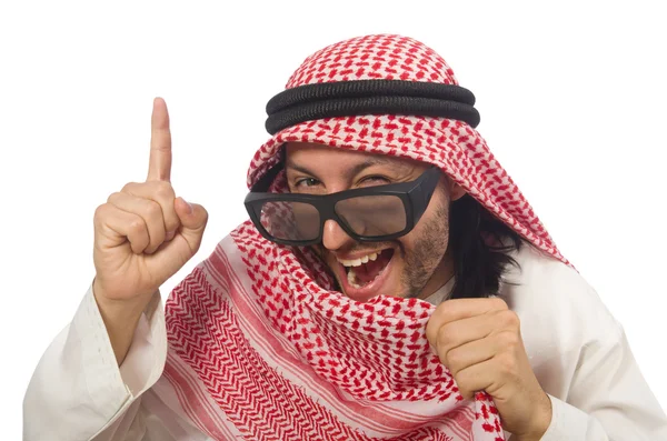 Concept met Arabische man geïsoleerd op wit — Stockfoto