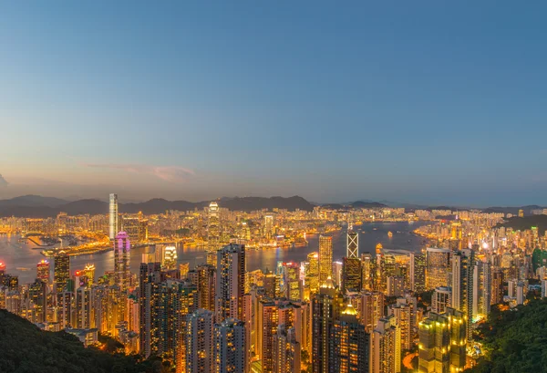 Hong Kong pendant les heures de coucher du soleil — Photo