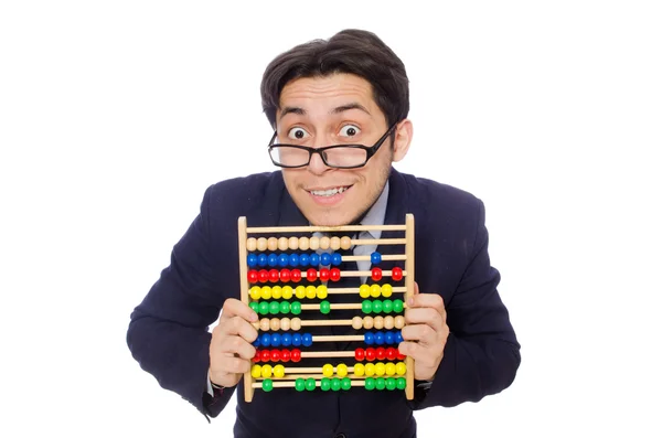 Rolig affärsman med abacus — Stockfoto