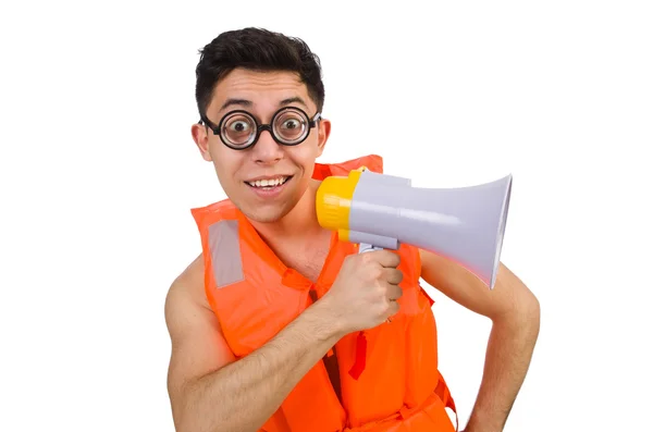 Funny man wearing vest — Stock Photo, Image