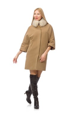 Sarı saçlı kız ceket