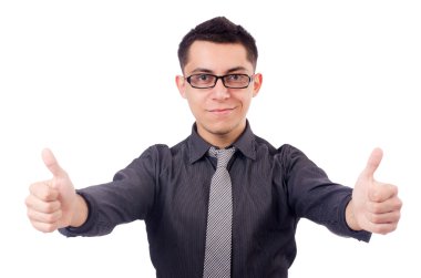 genç gülümseyen adam