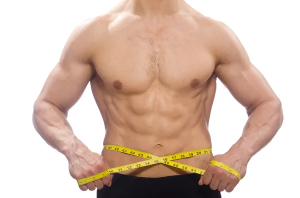 Man measuring his muscles — Stock Photo, Image