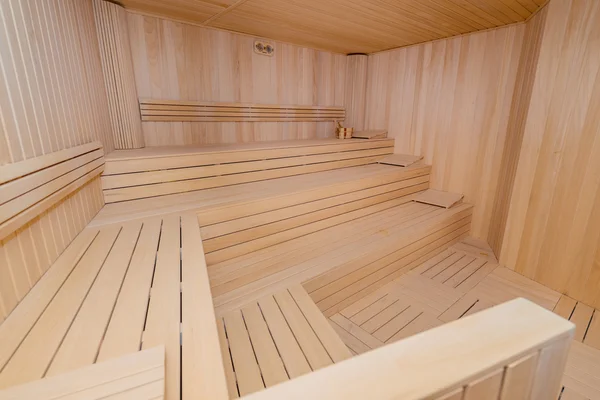 Hot wooden sauna — Stock Photo, Image