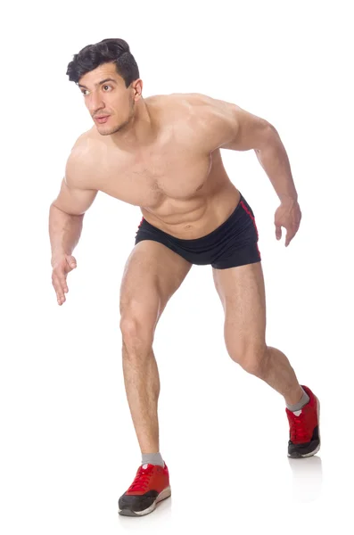 白い背景で隔離のレスリング選手 — ストック写真