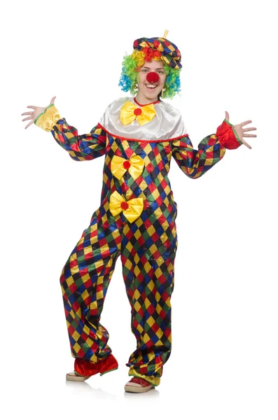 Clown geïsoleerd op de witte achtergrond — Stockfoto