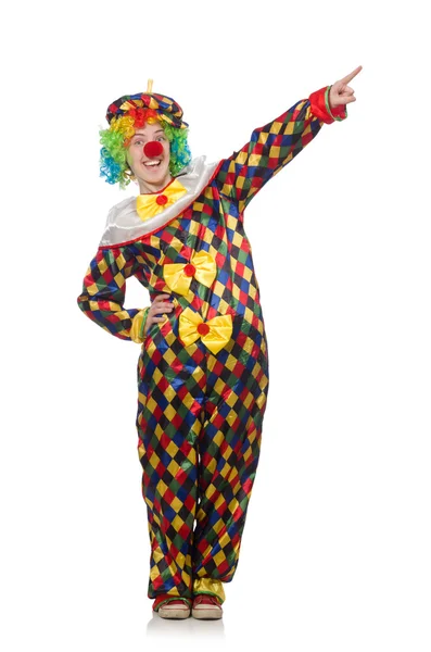 Clown isoliert auf weißem Hintergrund — Stockfoto