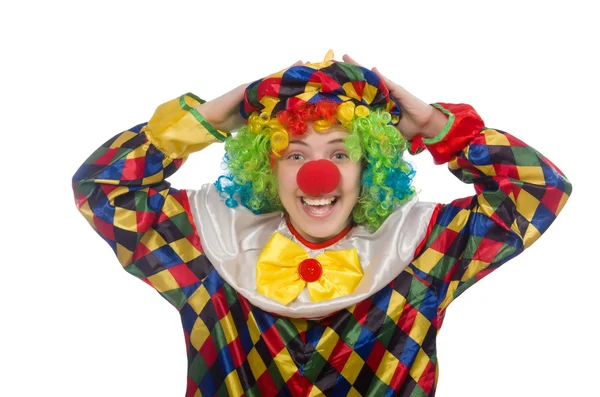 Clown isolerad på den vita bakgrunden — Stockfoto