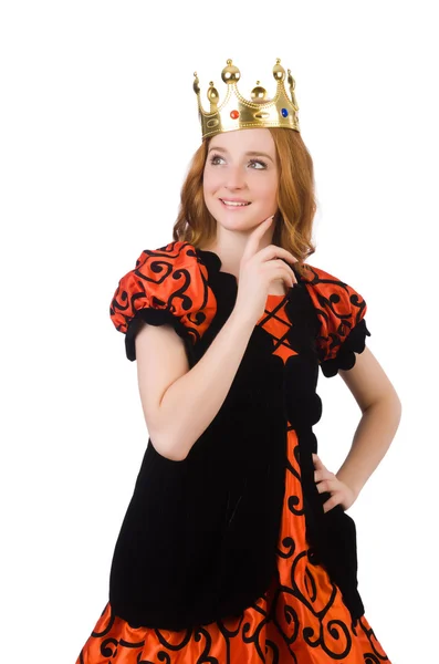 Princesa de cabelo vermelho em vestido laranja — Fotografia de Stock
