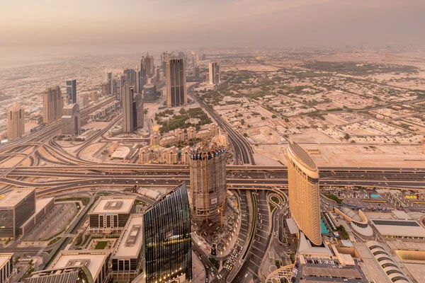 Панорама ніч Дубаї — стокове фото
