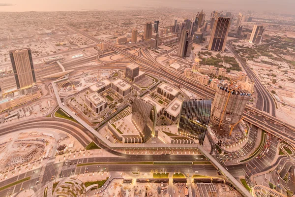 Panorama da noite dubai — Fotografia de Stock