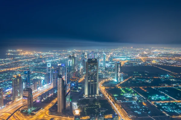 Panorama della notte Dubai — Foto Stock