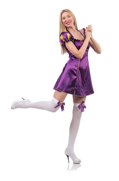 Linda chica en mascarada púrpura —  Fotos de Stock