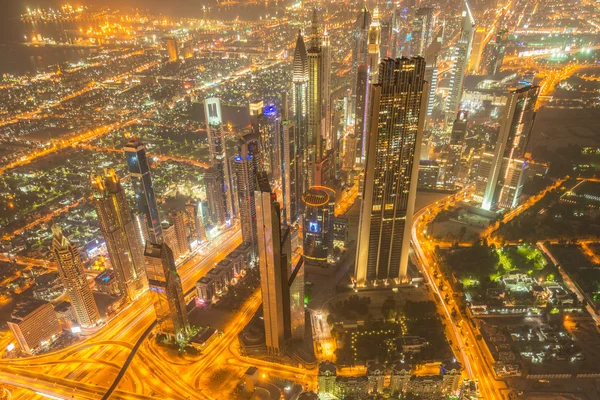 Gece Dubai Panoraması — Stok fotoğraf